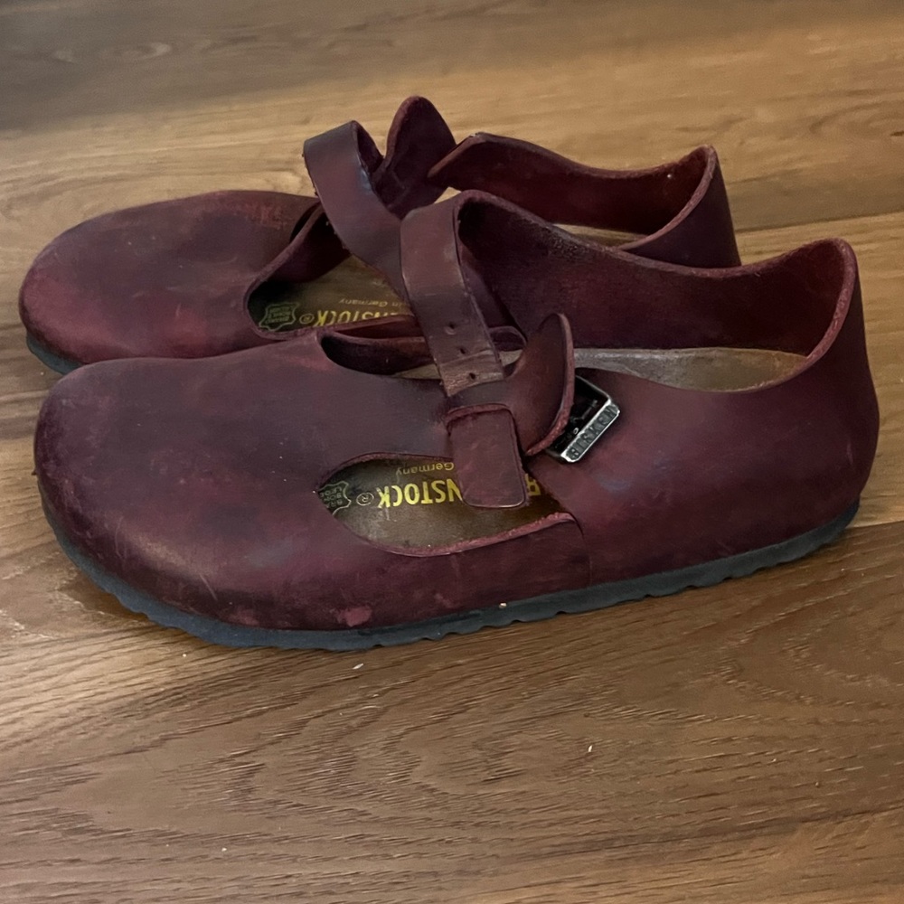 Birkenstock Discontinued HTF Paris T-strap Mary Jane Clog Brown Oiled Leather 38